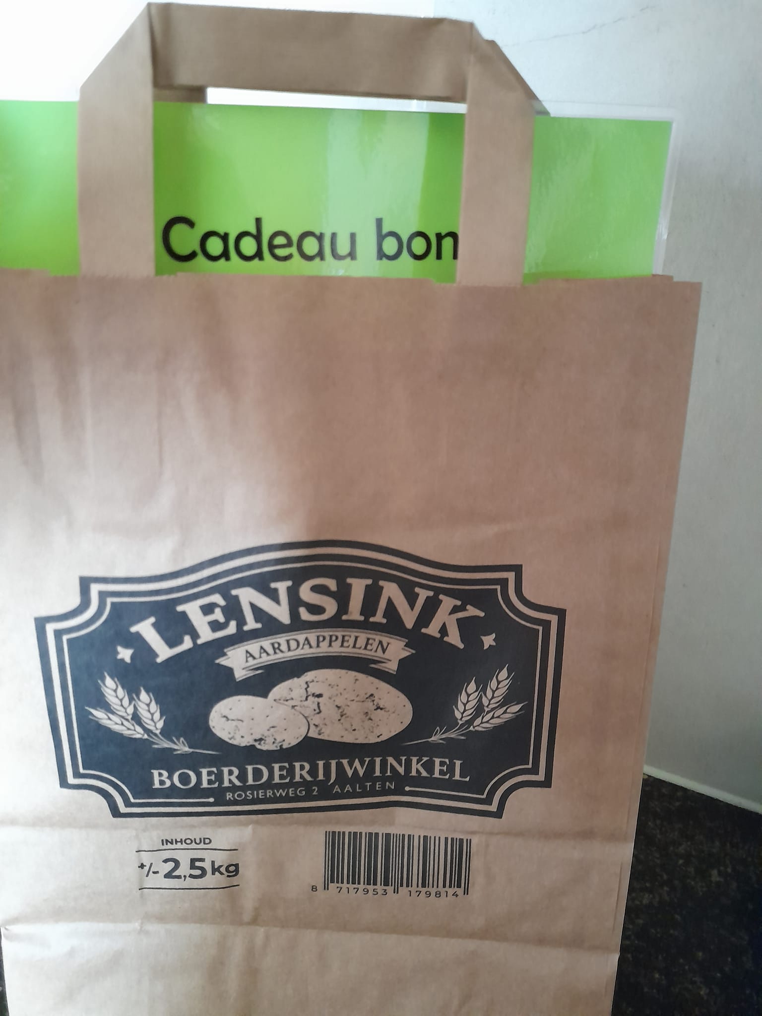 Kado idee, mand of bon.